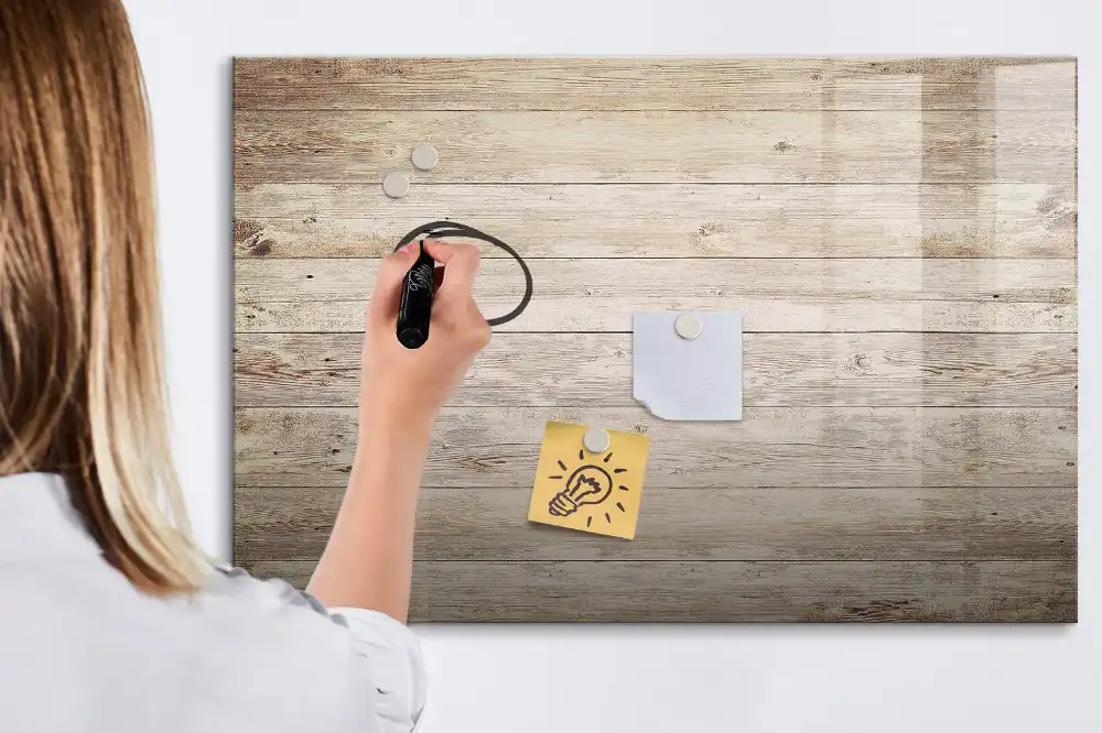 Tableau magnétique avec cadre en bois pour écriture