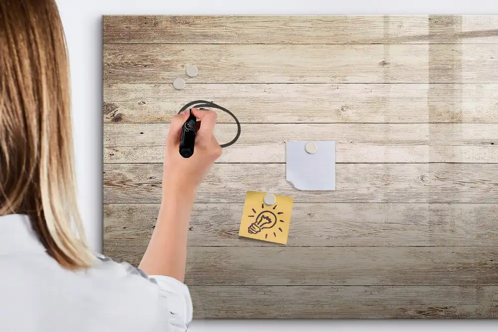 Tableau magnétique avec cadre en bois pour écriture