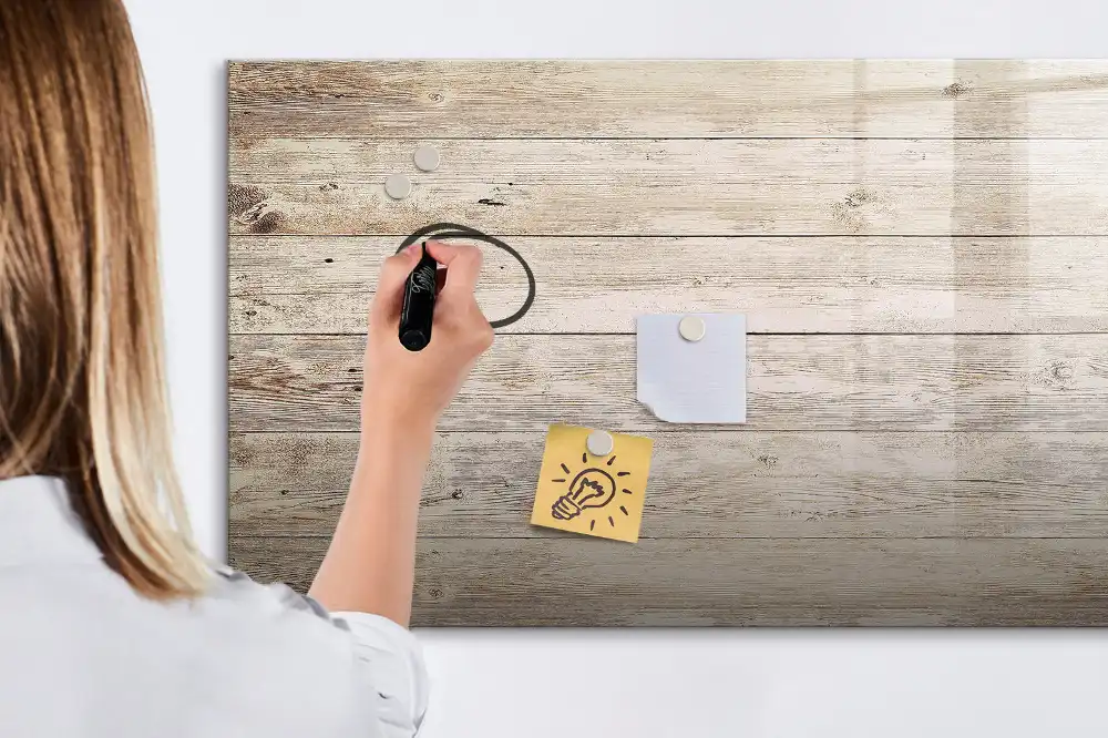 Tableau magnétique avec cadre en bois pour écriture