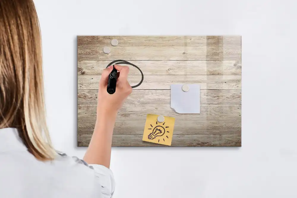 Tableau magnétique avec cadre en bois pour écriture