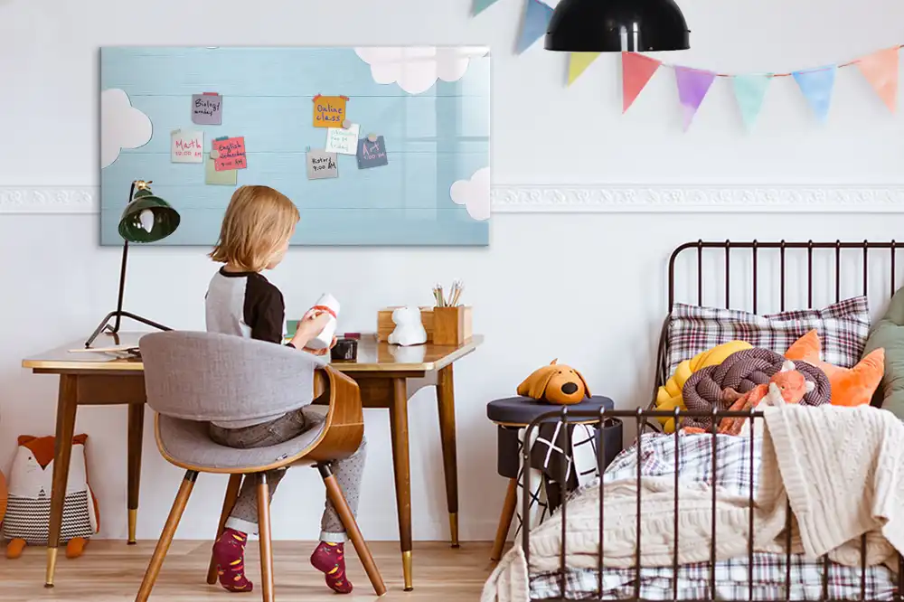 Tableau magnétique deux en un pour enfants avec surface noire