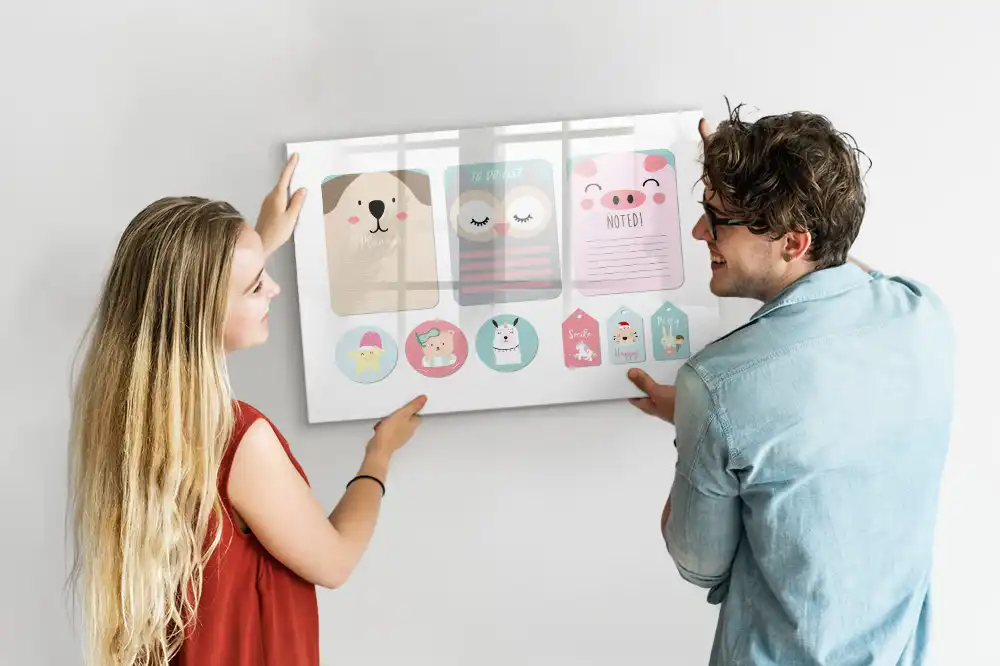 Tableau blanc magnétique effaçable à sec avec motifs d'animaux de la forêt