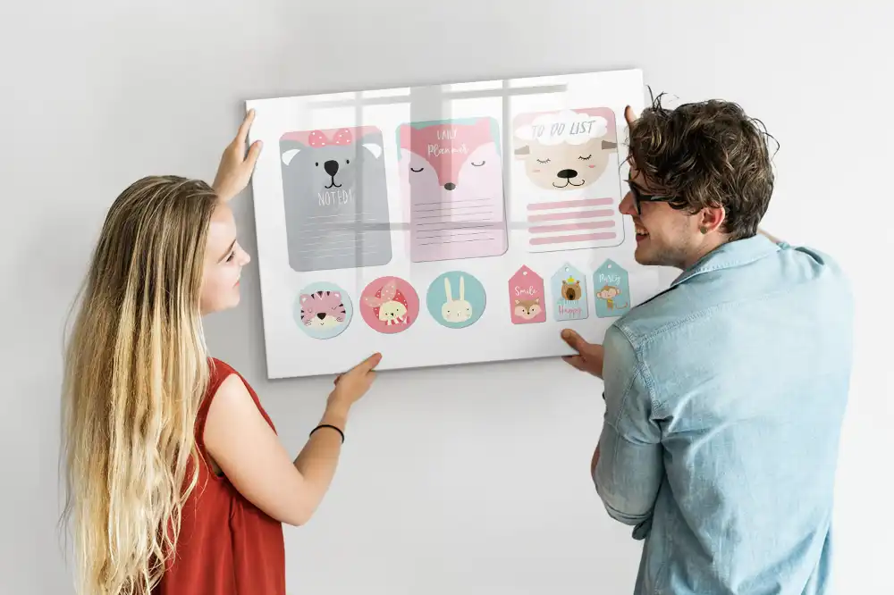 Tableau magnétique à dessiner motif marque-pages joyeux