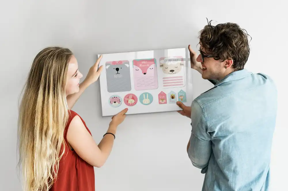 Tableau magnétique à dessiner motif marque-pages joyeux