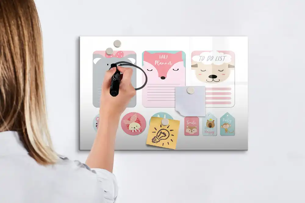Tableau magnétique à dessiner motif marque-pages joyeux