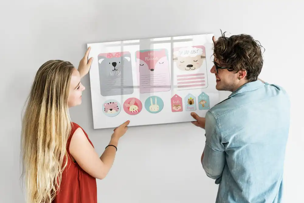 Tableau magnétique à dessiner motif marque-pages joyeux