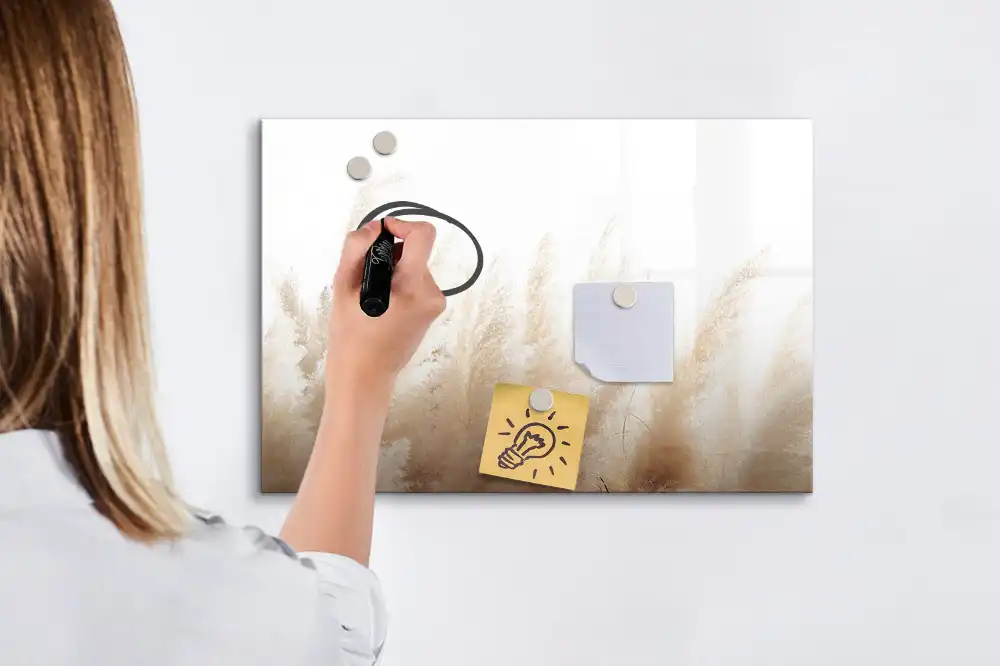 Tableau magnétique pour écriture motif abstrait céréales d'automne