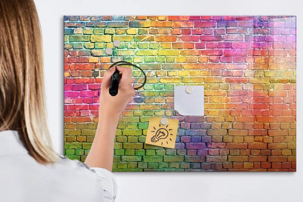Tableau blanc magnétique effaçable à sec pour mur peint