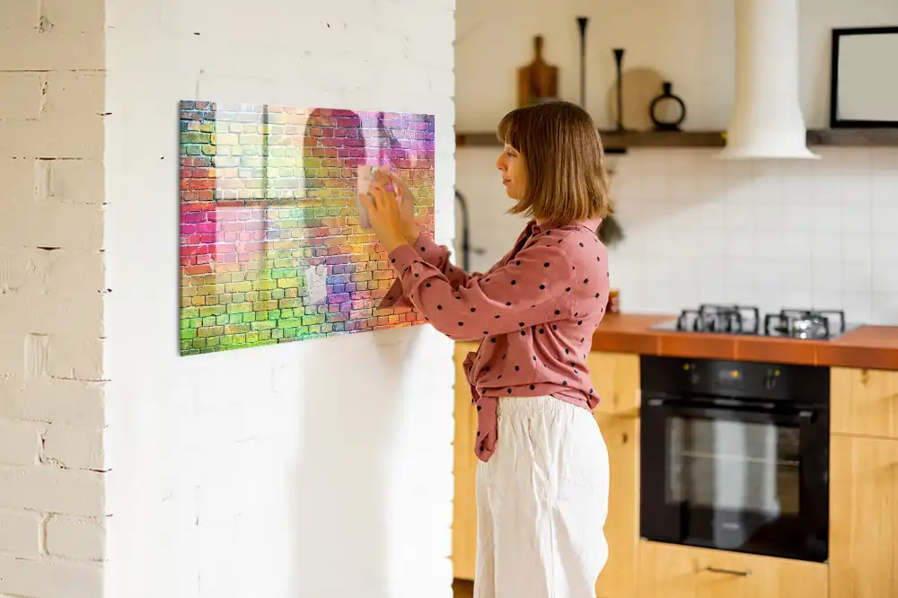 Tableau blanc magnétique effaçable à sec pour mur peint