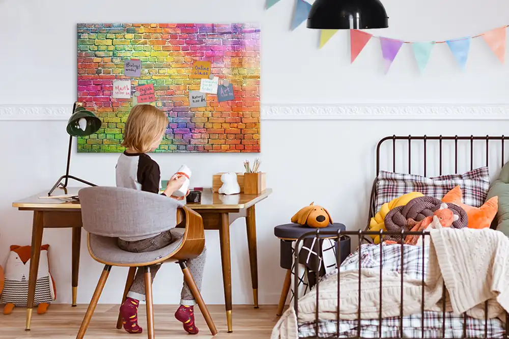 Tableau blanc magnétique effaçable à sec pour mur peint