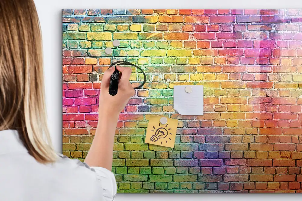 Tableau blanc magnétique effaçable à sec pour mur peint