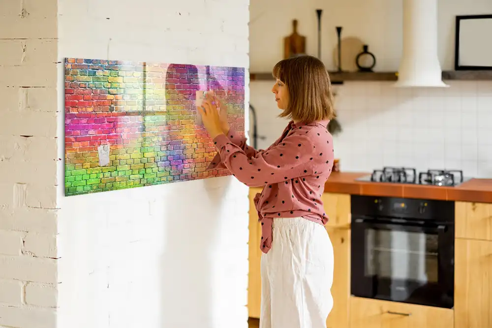 Tableau blanc magnétique effaçable à sec pour mur peint