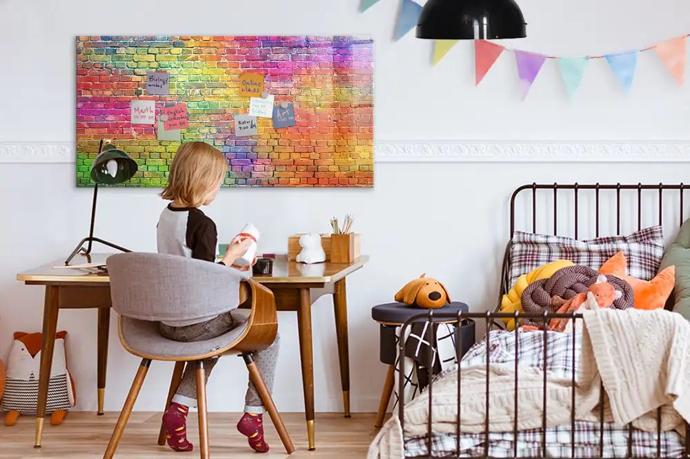Tableau blanc magnétique effaçable à sec pour mur peint