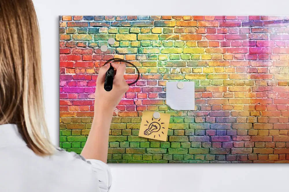 Tableau blanc magnétique effaçable à sec pour mur peint