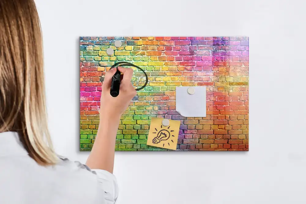Tableau blanc magnétique effaçable à sec pour mur peint