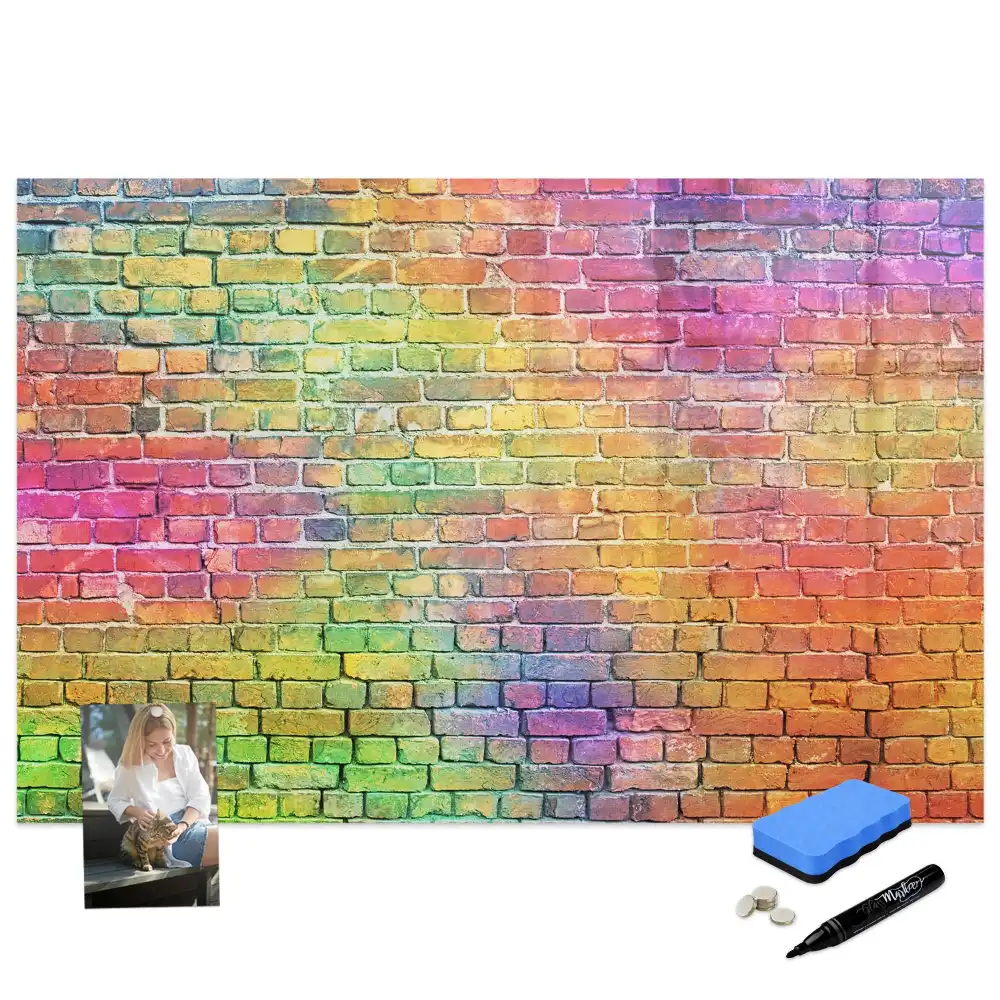 Tableau blanc magnétique effaçable à sec pour mur peint