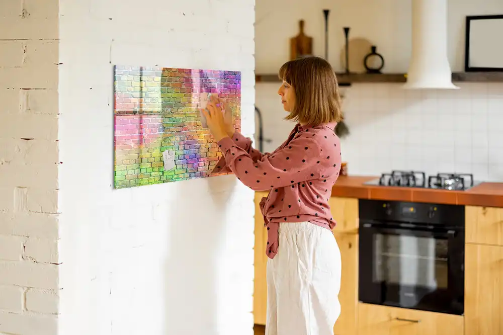Tableau blanc magnétique effaçable à sec pour mur peint