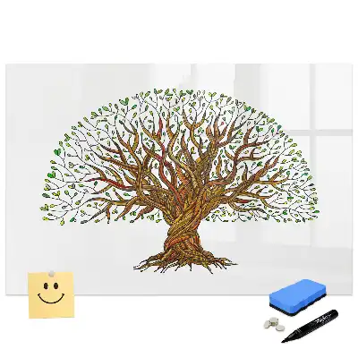 Tableau blanc magnétique effaçable à sec motif racines d'arbres