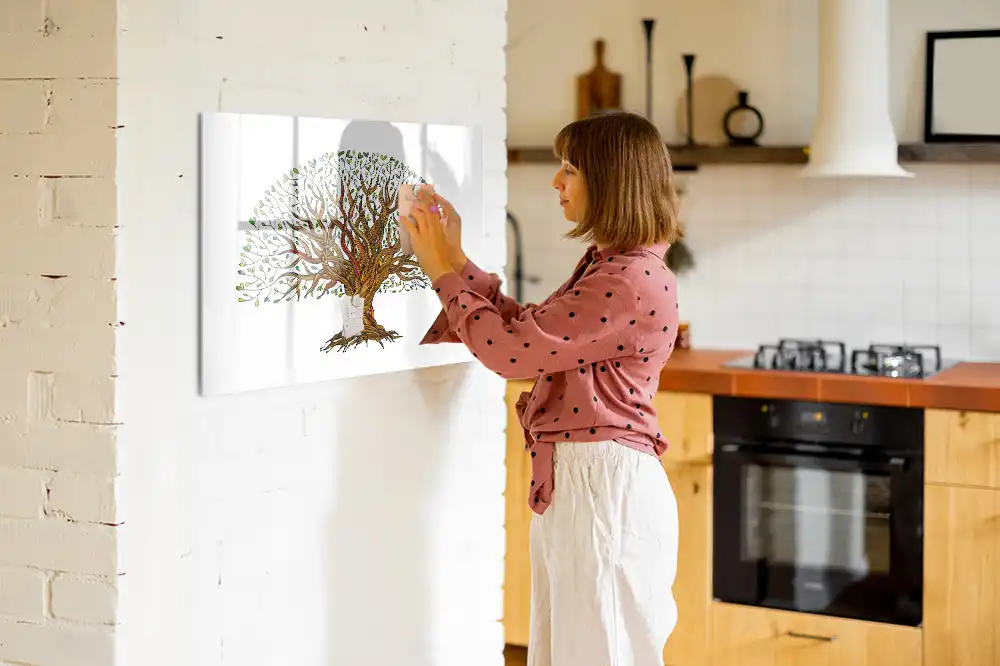 Tableau blanc magnétique effaçable à sec motif racines d'arbres