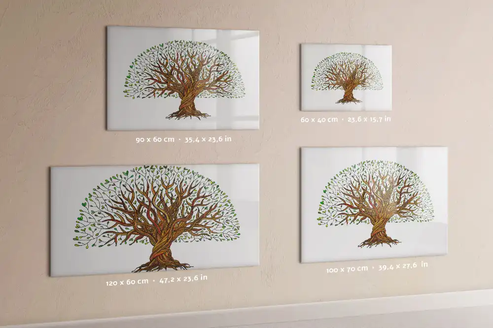Tableau blanc magnétique effaçable à sec motif racines d'arbres