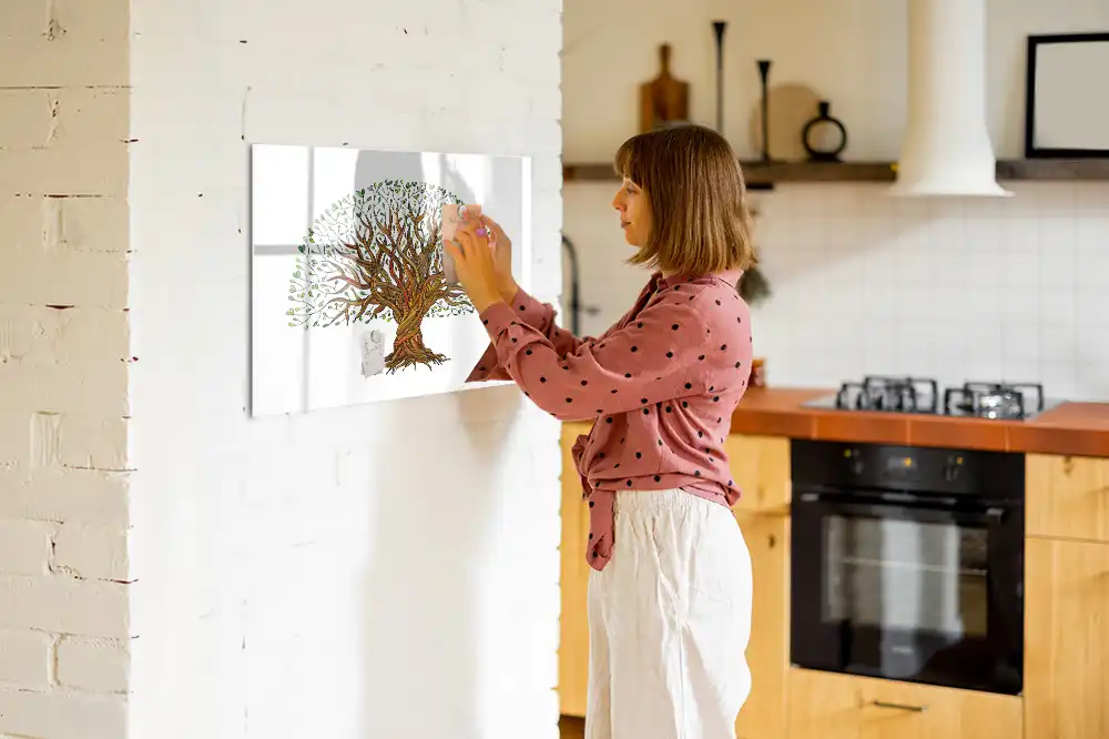 Tableau blanc magnétique effaçable à sec motif racines d'arbres