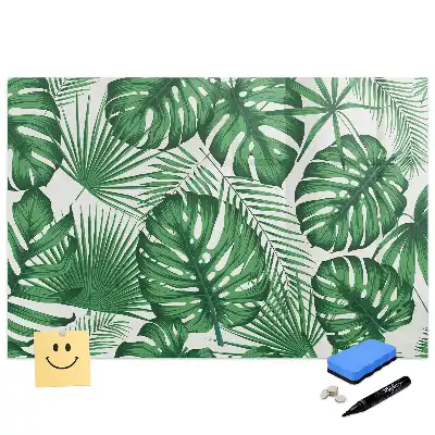 Tableau blanc magnétique effaçable à sec motif feuilles de monstera