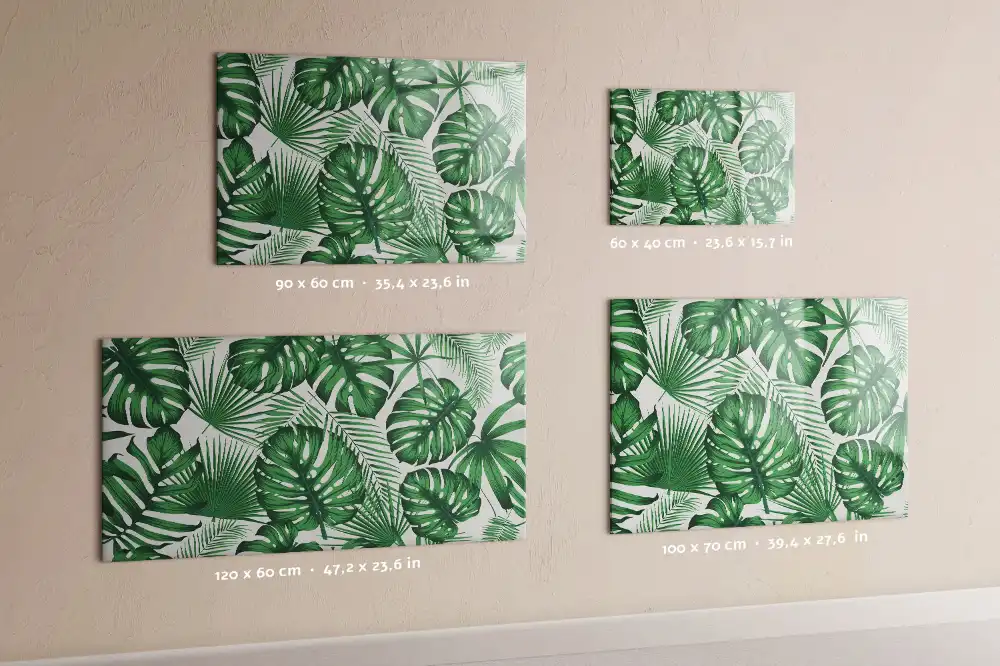 Tableau blanc magnétique effaçable à sec motif feuilles de monstera