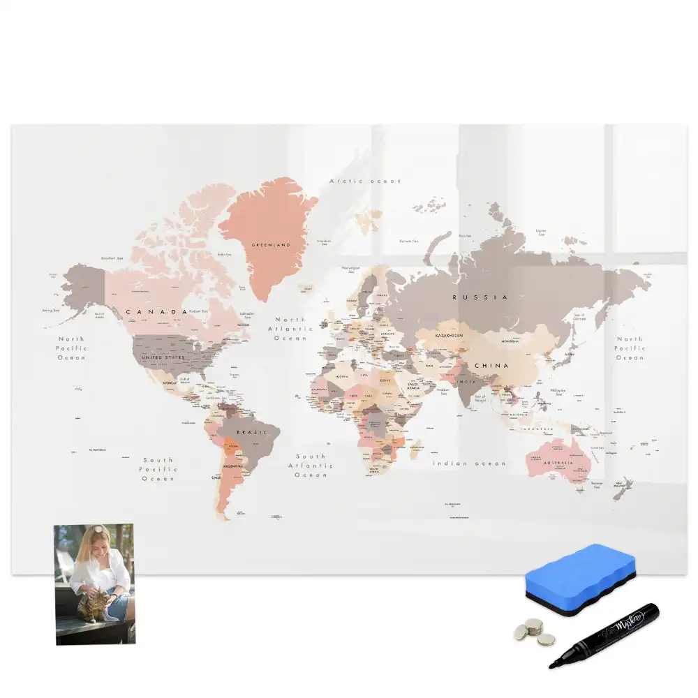Tableau mural magnétique du monde à dessiner