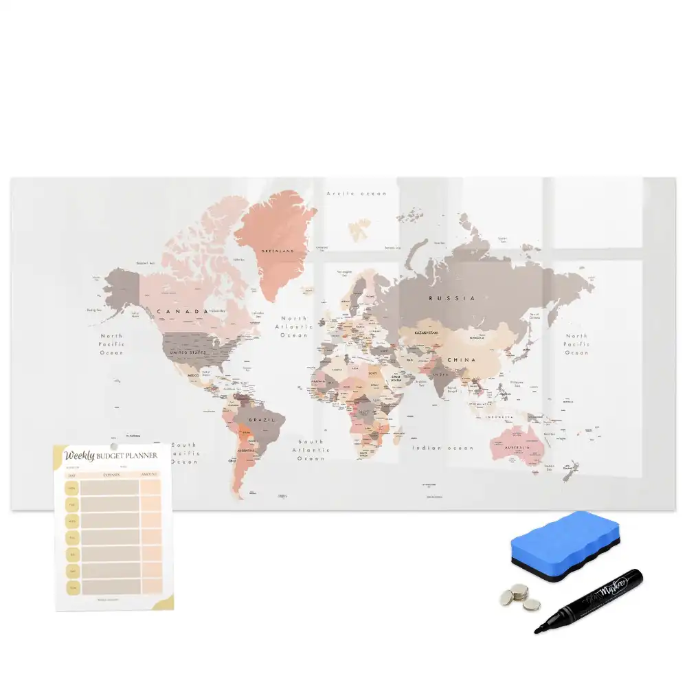 Tableau mural magnétique du monde à dessiner