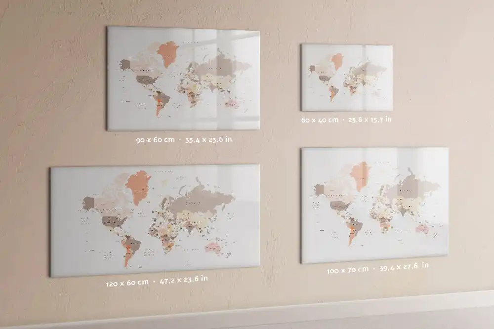Tableau mural magnétique du monde à dessiner