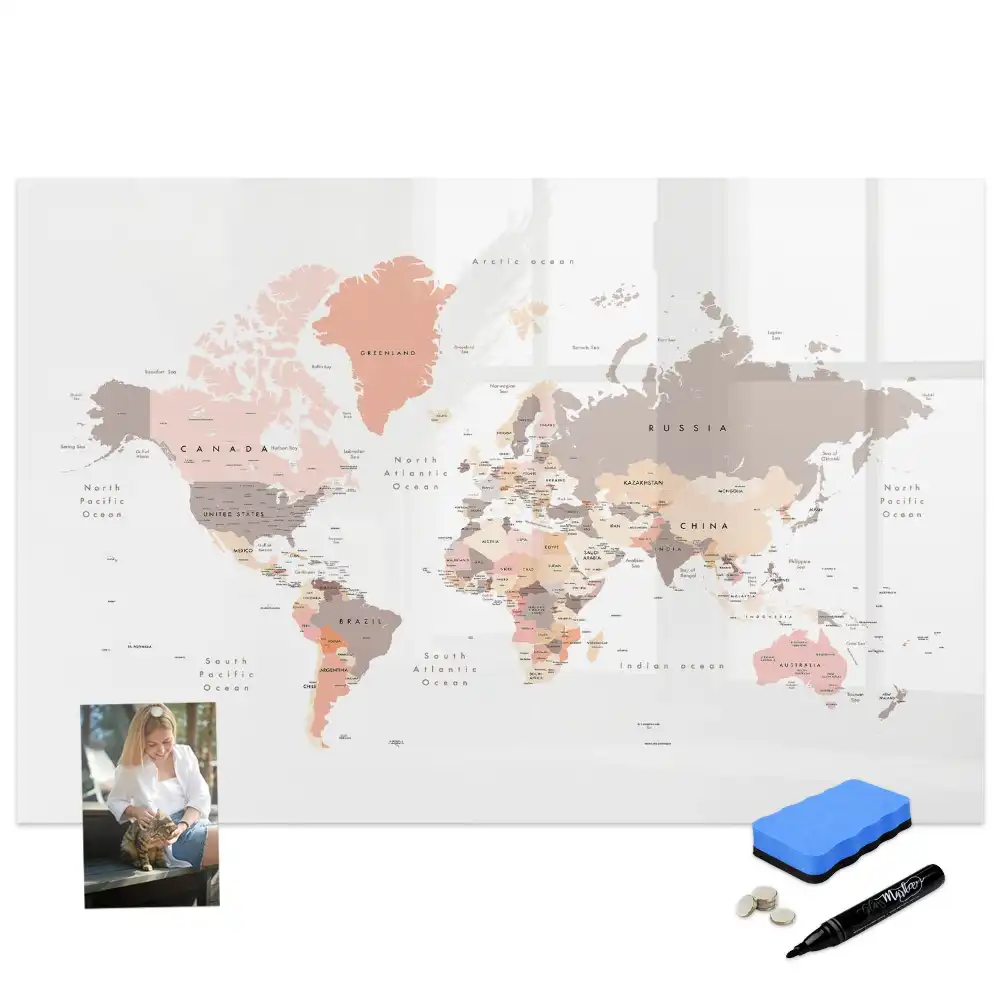 Tableau mural magnétique du monde à dessiner