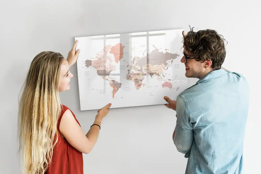 Tableau mural magnétique du monde à dessiner