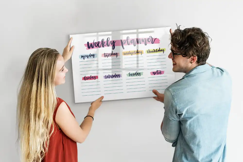 Calendrier magnétique effaçable à sec