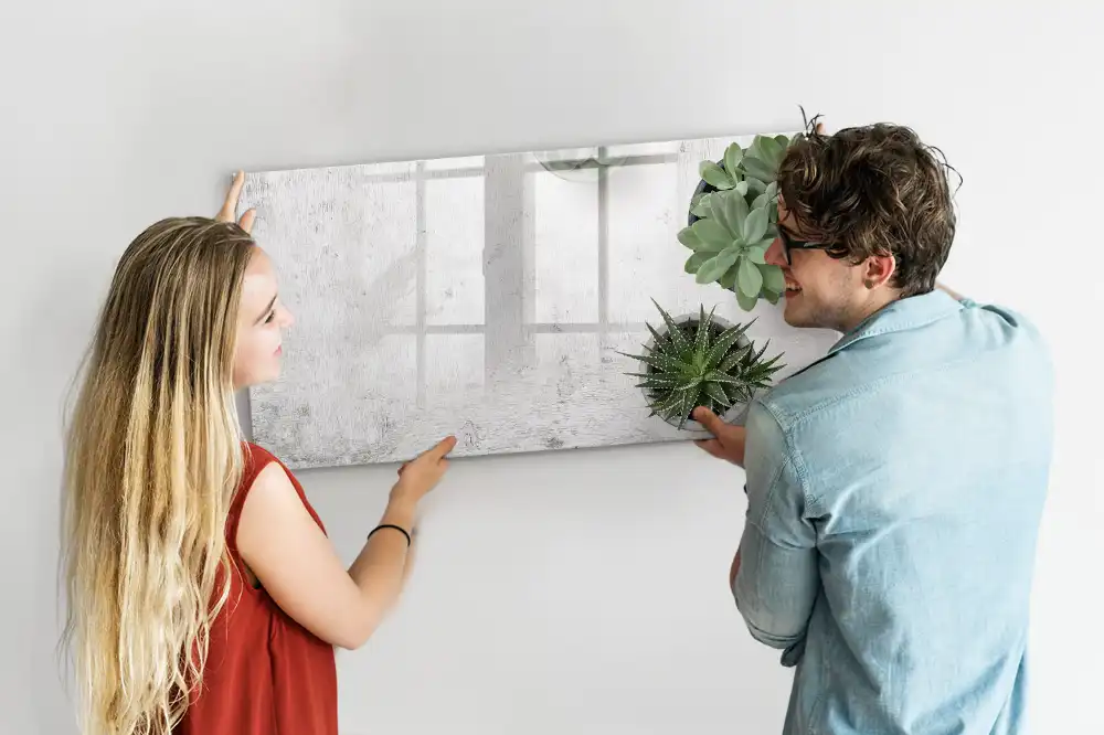 Tableau blanc magnétique effaçable à sec avec motif de plantes décoratives pour chambre