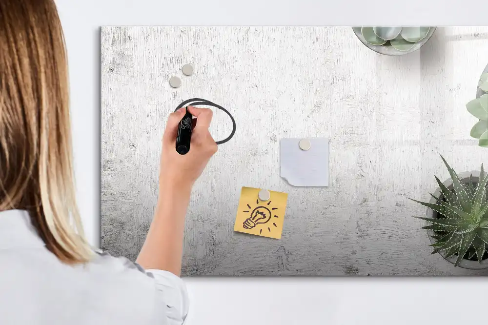 Tableau blanc magnétique effaçable à sec avec motif de plantes décoratives pour chambre