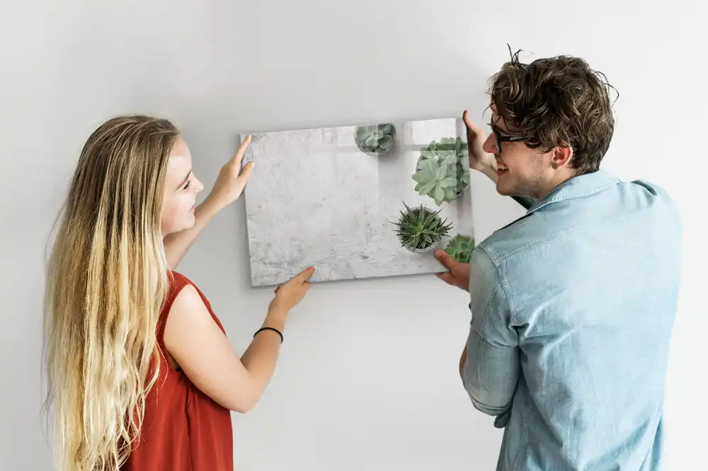 Tableau blanc magnétique effaçable à sec avec motif de plantes décoratives pour chambre