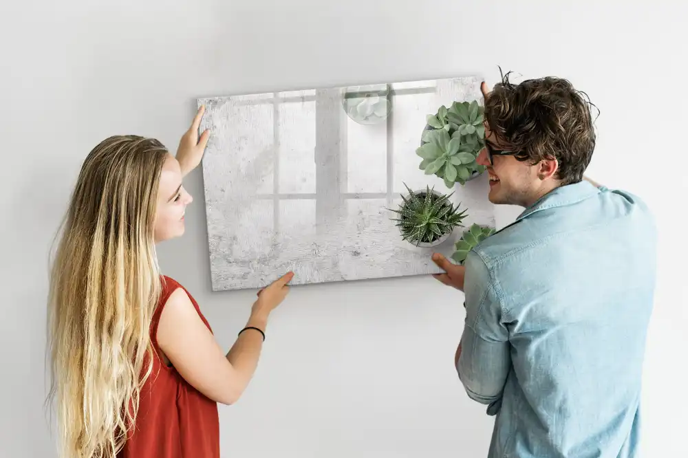 Tableau blanc magnétique effaçable à sec avec motif de plantes décoratives pour chambre