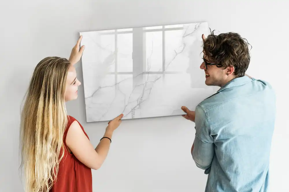 Tableau magnétique à dessiner au motif marbre élégant