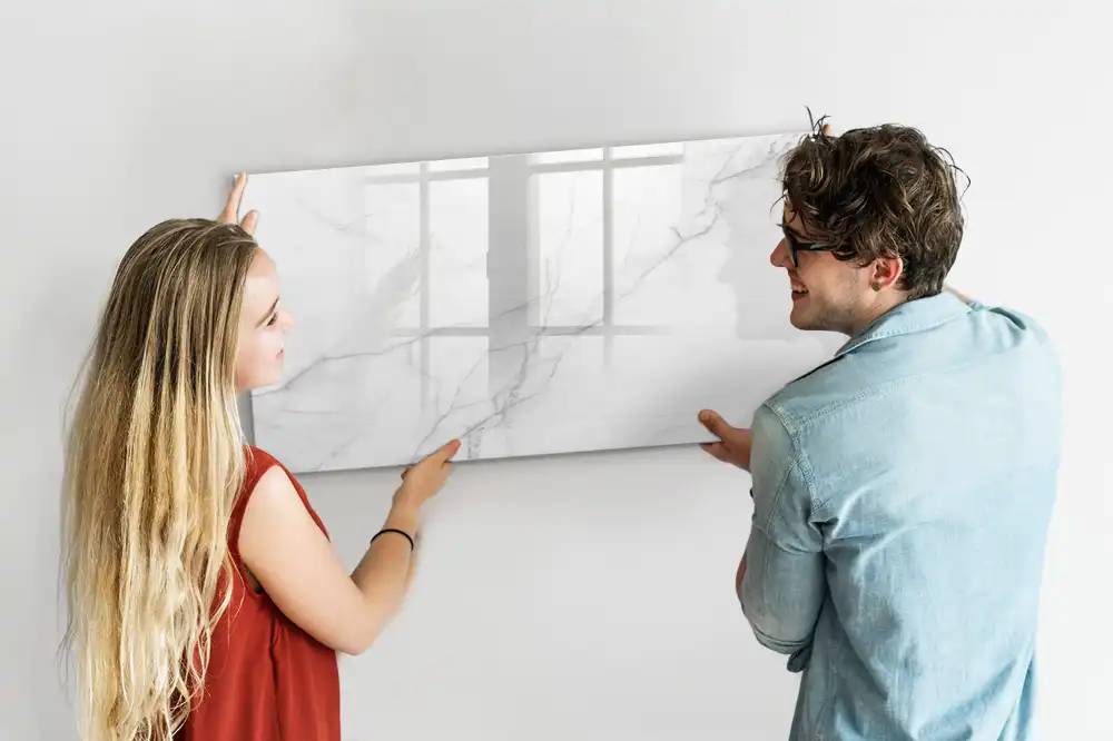 Tableau magnétique à dessiner au motif marbre élégant