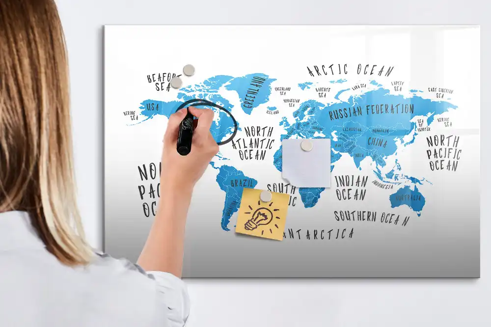 Tableau magnétique à dessiner bleu