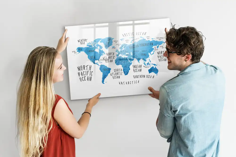 Tableau magnétique à dessiner bleu