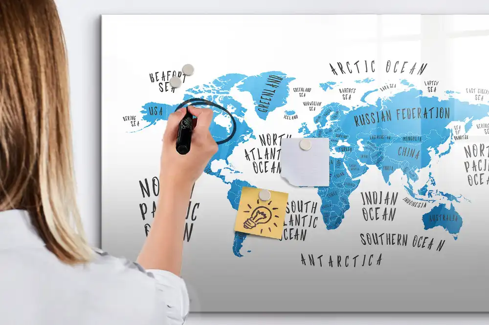 Tableau magnétique à dessiner bleu