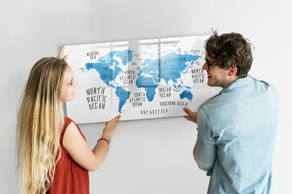 Tableau magnétique à dessiner bleu