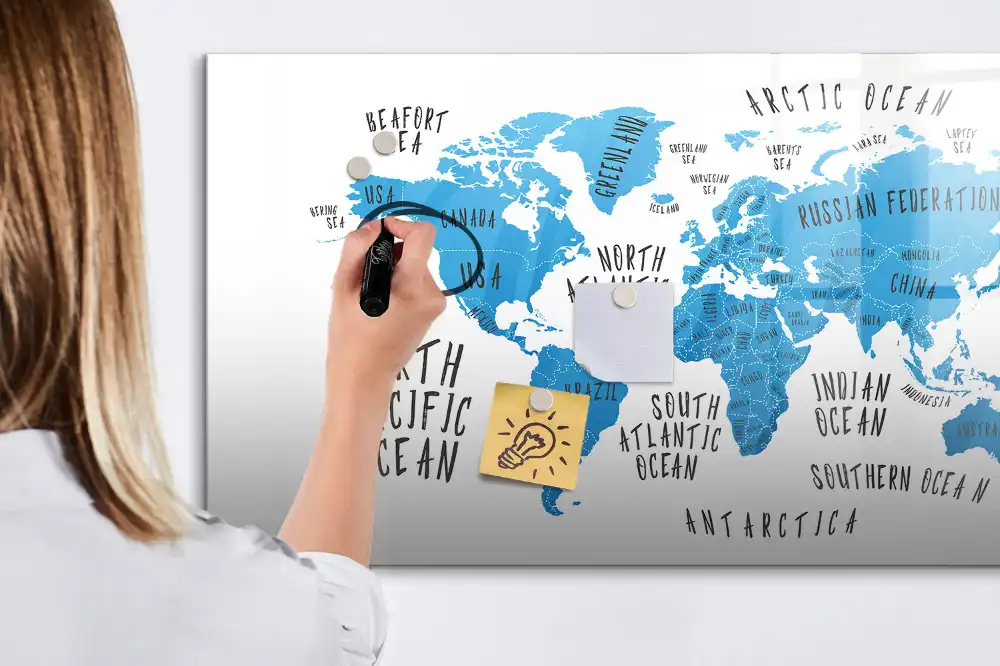 Tableau magnétique à dessiner bleu