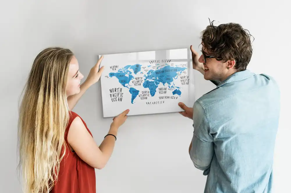 Tableau magnétique à dessiner bleu