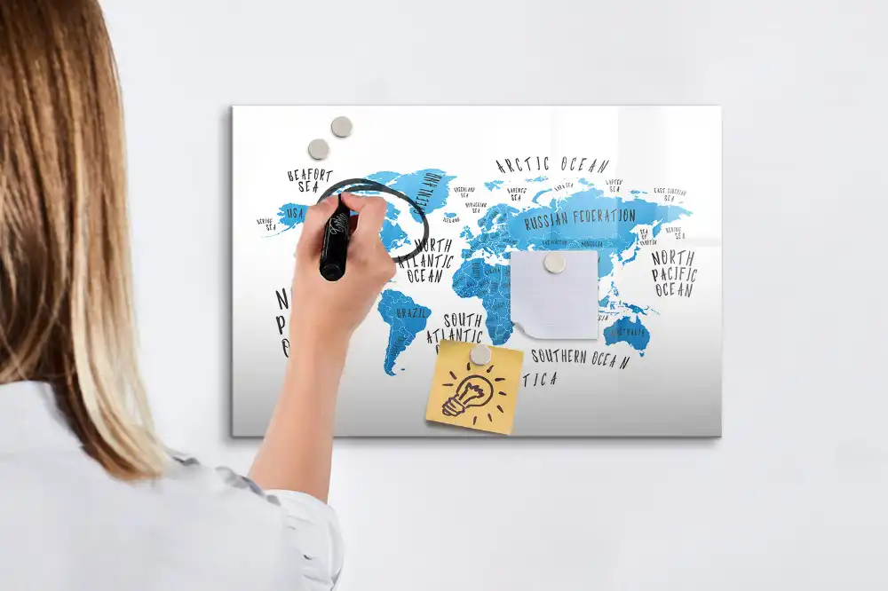 Tableau magnétique à dessiner bleu