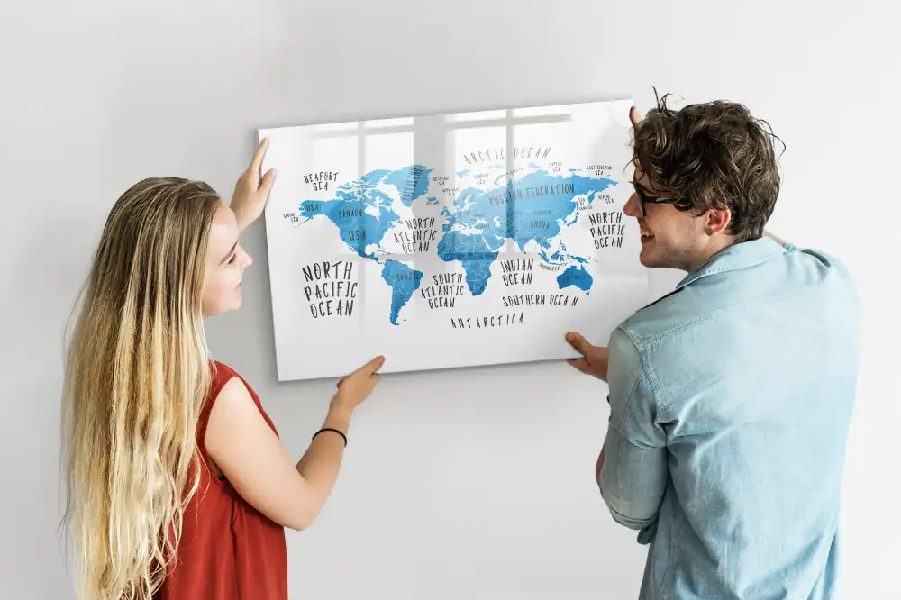 Tableau magnétique à dessiner bleu