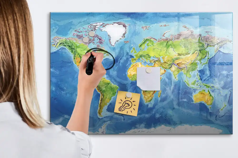 Tableau magnétique pour écriture globe