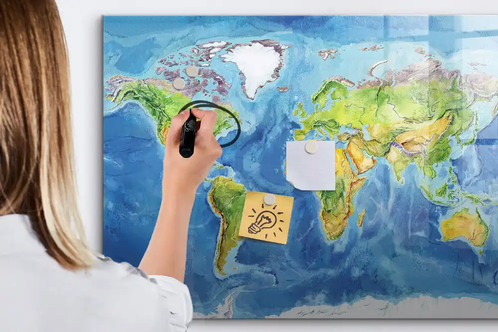 Tableau magnétique pour écriture globe