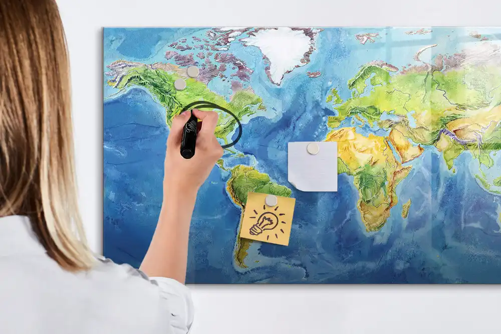 Tableau magnétique pour écriture globe